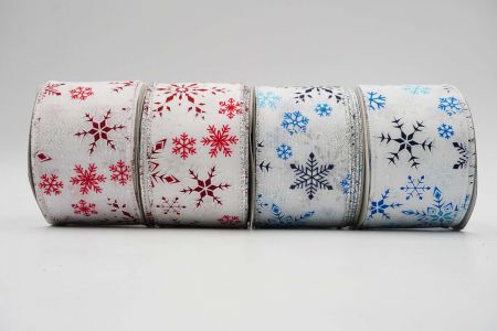 Текстурована стрічка зі сніжинками на дроті_KF7000.KF7001